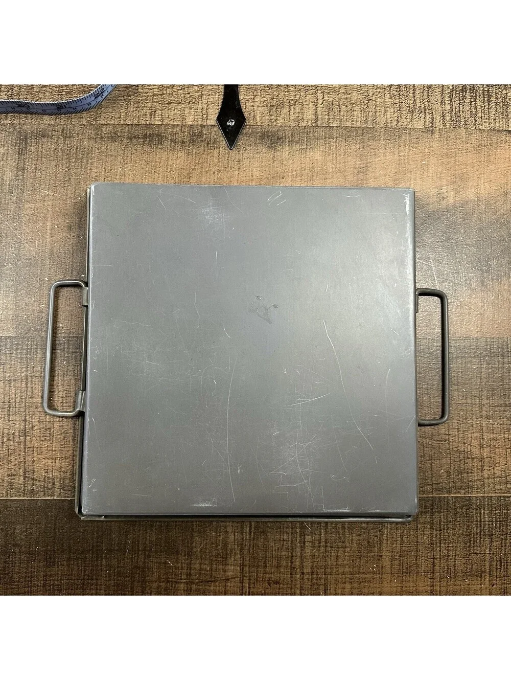 Vintage Industrial Metal Tray with Handles